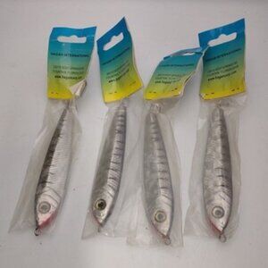 Jig It 4 Pieces Jigs 8oz Holographic Saltwater Fishing Lures With Treble Hook